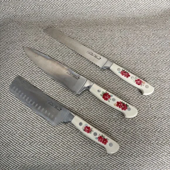 Pioneer Woman Vintage Floral 14pc Knife Block Set - Picture 10 of 12